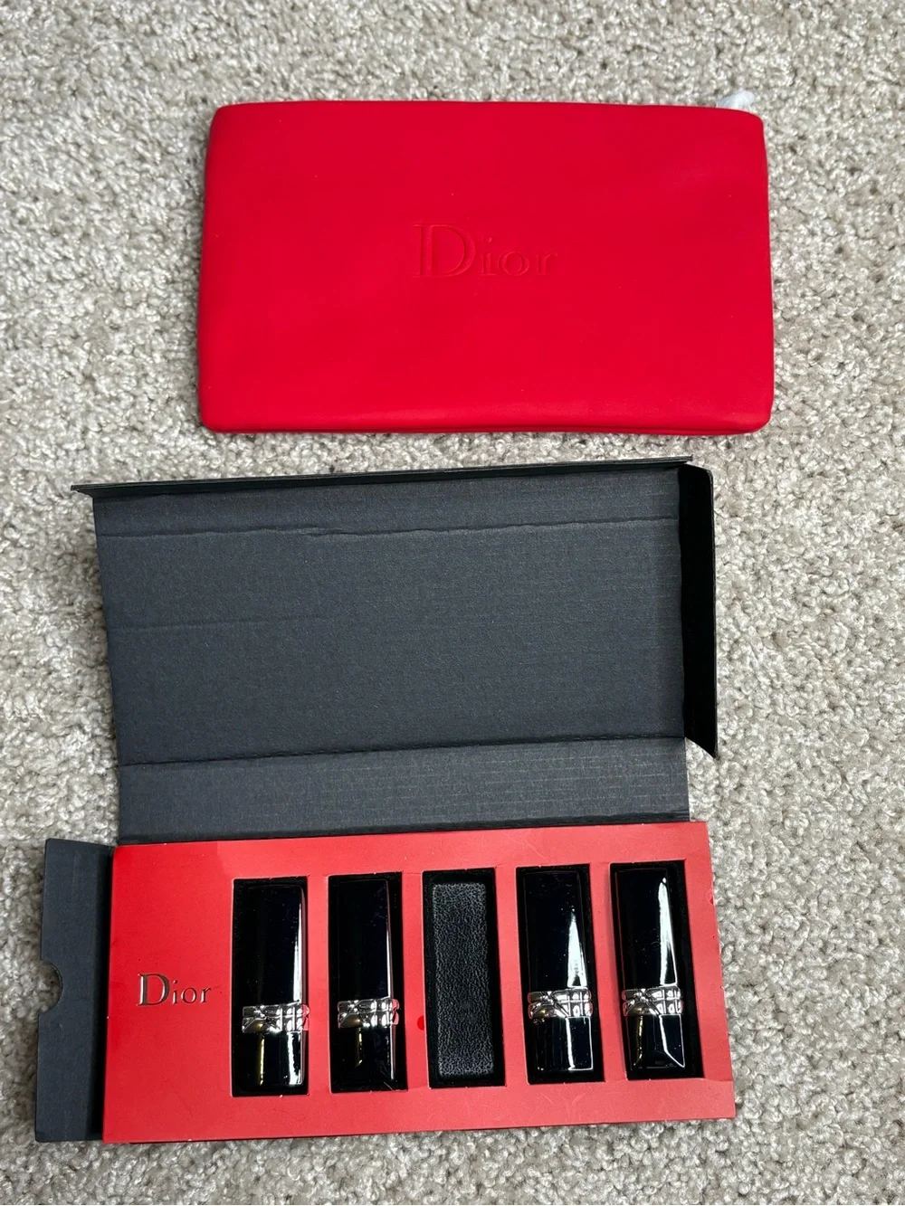 Dior Mini Lipstick Set *incomplete* & Pouch